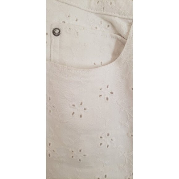 NWT GUESS GUESS FLORIDADA HIGH RISE STRETCH STRAIGHT FIT WHITE JEANS W31 ×32 - Picture 6 of 14